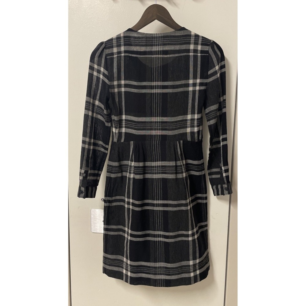 Burberry Brit Black And White Nova Check Dress with feathers and bouclé Womens M - Picture 4 of 12